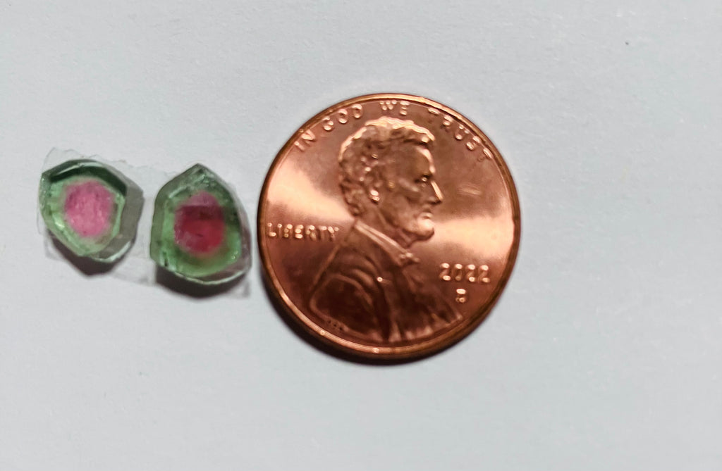 V 391 Tourmaline Slice Pair