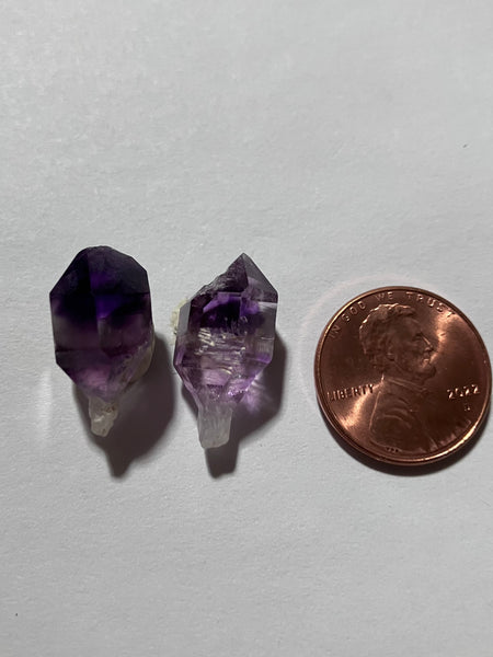 V 183 Amethyst Quartz Scepter Pair