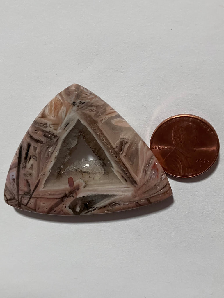 Z 71 Turkish Geometric Agate Pendant with Drusy