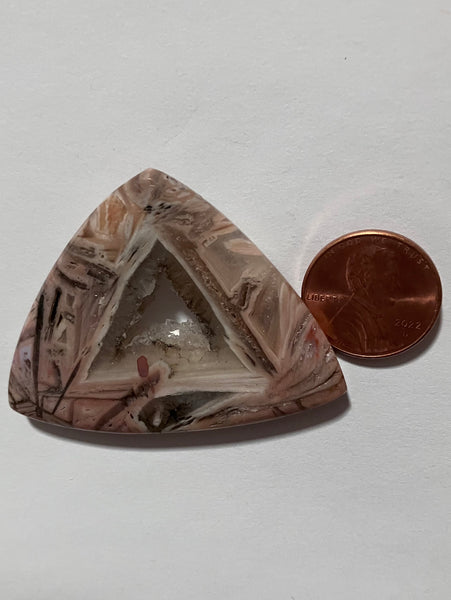 Z 71 Turkish Geometric Agate Pendant with Drusy