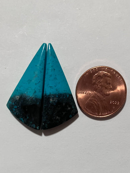 V 699 Chrysocolla in Quartz Pair