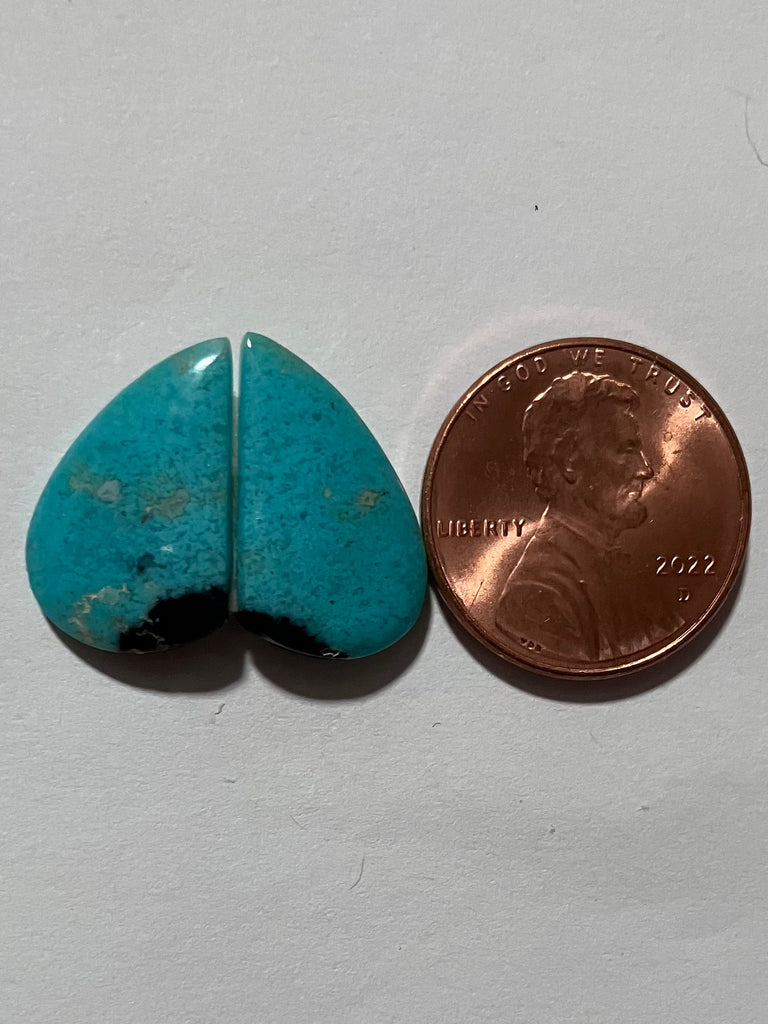 V 698 Chrysocolla in Quartz Pair