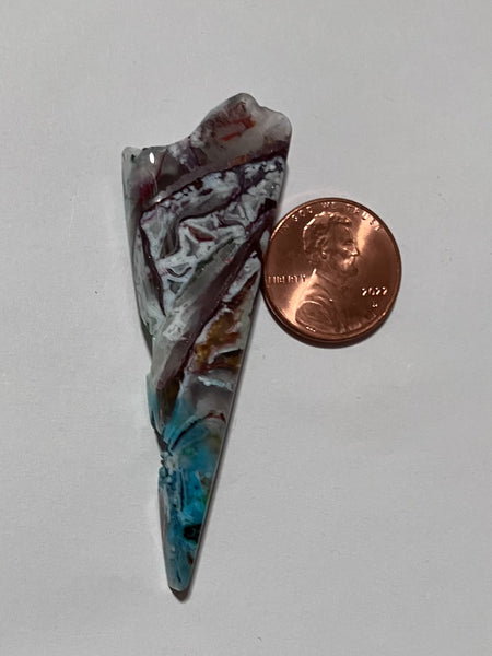 V 680 Blue Opal Native Copper Pendant