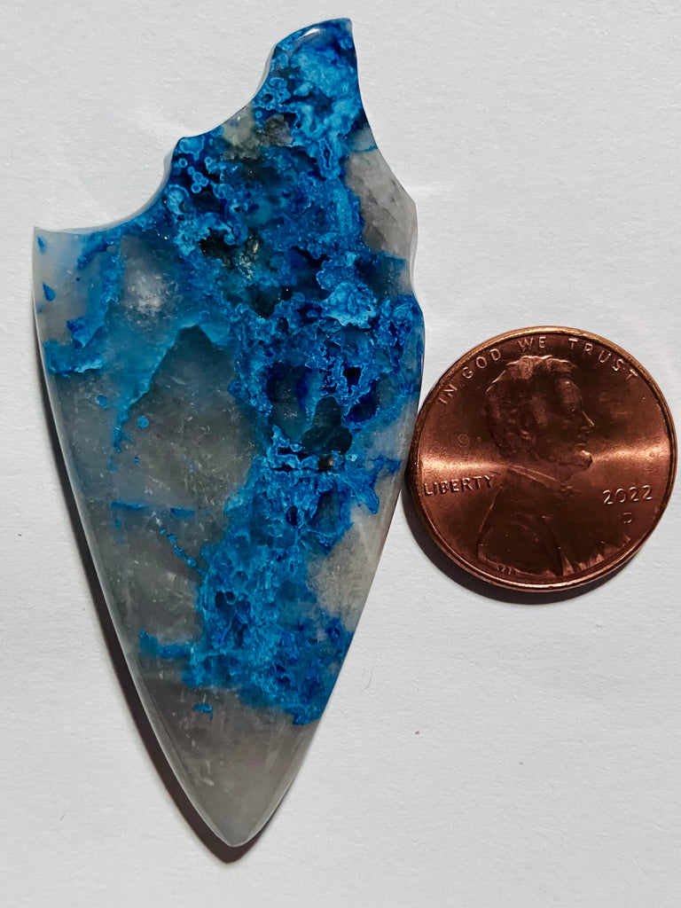 V 1039 Shattuckite in Quartz Pendant