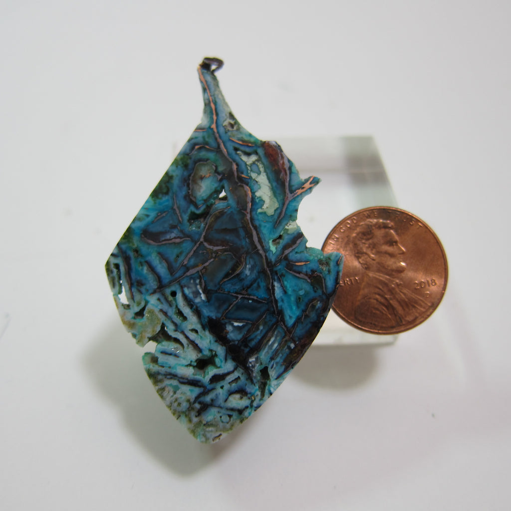 Blue Opal/Native Copper Pendant V 628