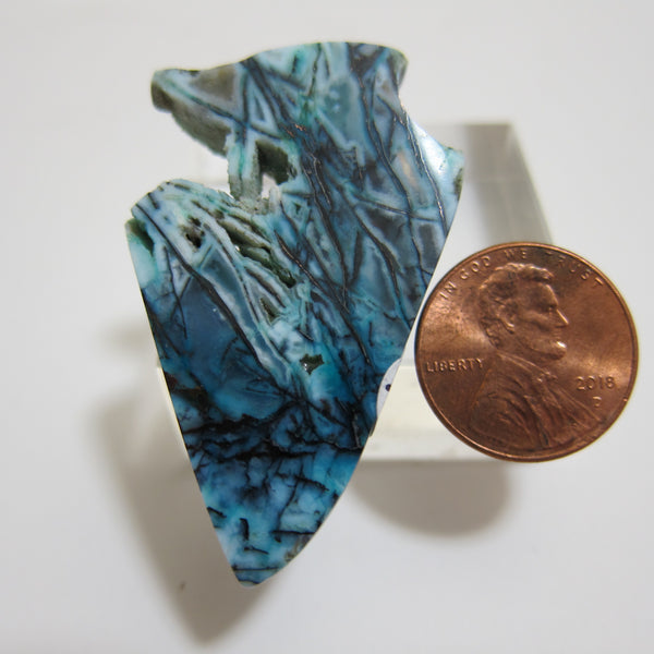 Blue Opal/Native Copper Pendant V 636