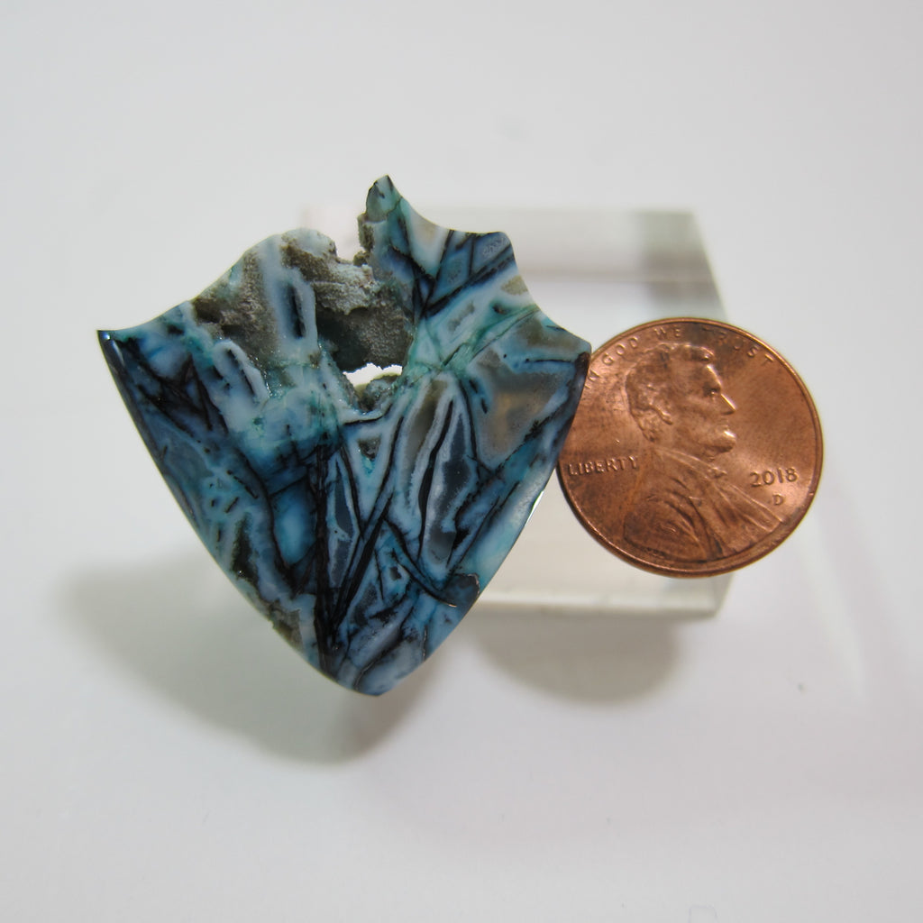Blue Opal/Natural Copper Pendant V 629