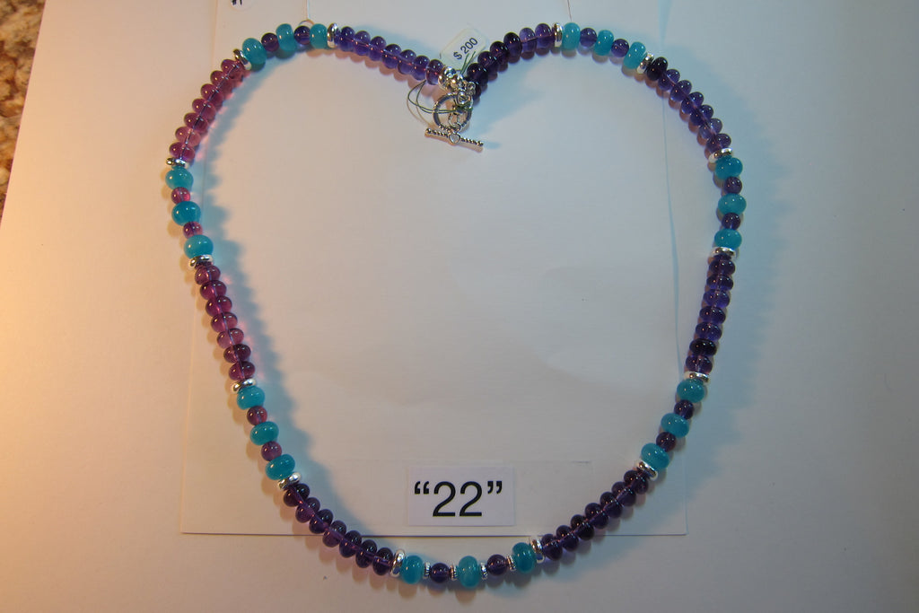 J 9 Amazonite and Amethyst Necklace