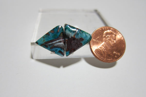 Blue Opal with Native Copper Pair V212