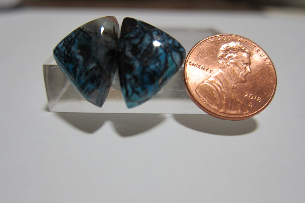 Blue Opal with Native Copper Pair V 213