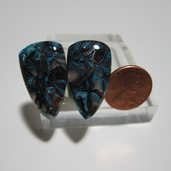 Blue Opal with Native Copper Pair V 404