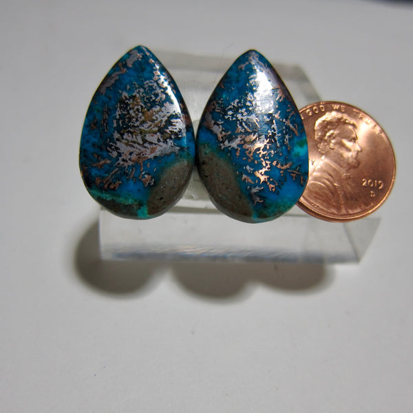 Blue Opal with Native Copper Pair Y 145